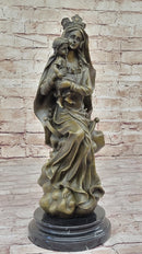 Mother Virgin Mary Madonna Jesus Statue Figurine Bronze Sculpture Home Decor