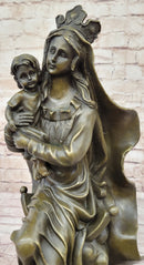 Mother Virgin Mary Madonna Jesus Statue Figurine Bronze Sculpture Home Decor