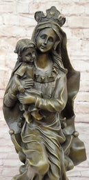 Mother Virgin Mary Madonna Jesus Statue Figurine Bronze Sculpture Home Decor