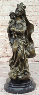 Mother Virgin Mary Madonna Jesus Statue Figurine Bronze Sculpture Home Decor