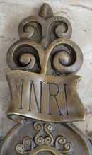 Wall Mount Hanging Bronze Crucifix Sculpture Jesus on Cross Christian Decor 20" x 14"