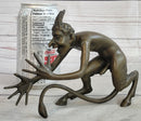Greek Satyr Chasing Nymph Bronze Figurine Sculpture Demon Horny Devil Satan 5" x 7"