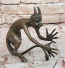 Greek Satyr Chasing Nymph Bronze Figurine Sculpture Demon Horny Devil Satan 5" x 7"