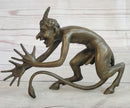 Greek Satyr Chasing Nymph Bronze Figurine Sculpture Demon Horny Devil Satan 5" x 7"