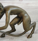 Greek Satyr Chasing Nymph Bronze Figurine Sculpture Demon Horny Devil Satan 5" x 7"