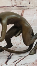 Greek Satyr Chasing Nymph Bronze Figurine Sculpture Demon Horny Devil Satan 5" x 7"