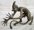 Greek Satyr Chasing Nymph Bronze Figurine Sculpture Demon Horny Devil Satan 5" x 7"