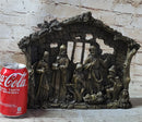 Nativity Scene Birth of Jesus Christ Bronze Metal Handmade Original Wall Plaque