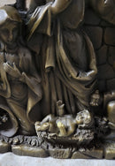 Nativity Scene Birth of Jesus Christ Bronze Metal Handmade Original Wall Plaque