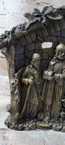 Nativity Scene Birth of Jesus Christ Bronze Metal Handmade Original Wall Plaque