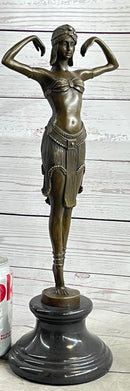 Illusion of Virtue by Dimitri Chiparus Art Deco Bronze Sculpture Statue Belly Dancer