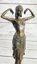 Illusion of Virtue by Dimitri Chiparus Art Deco Bronze Sculpture Statue Belly Dancer