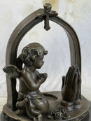 Bronze Sculpture Art Deco Winged Angel Religion Artwork Figurine Statue Gift