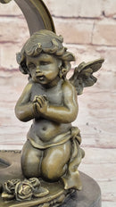 Solid Praying Baby Angel Bronze Sculpture Religious Statue Gift Idea Deal