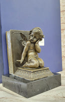 Pair of Puti Baby Angel Bookends by Augustine Moreau Hand Made Artwork