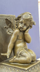 Pair of Puti Baby Angel Bookends by Augustine Moreau Hand Made Artwork