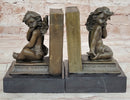 Pair of Puti Baby Angel Bookends by Augustine Moreau Hand Made Artwork
