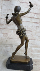 Hand Made by Lost Wax Semi Nude Chiparus Dancer Bronze Sculpture Figurine