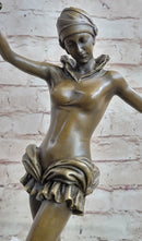 Hand Made by Lost Wax Semi Nude Chiparus Dancer Bronze Sculpture Figurine