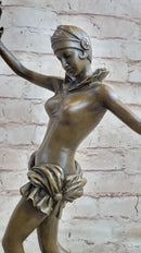 Hand Made by Lost Wax Semi Nude Chiparus Dancer Bronze Sculpture Figurine