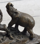 Elephant Family on the African Savannah Bronze Metal Statue Sculpture Decor Art