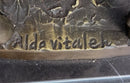 Original Aldo Vitaleh Arab Man Holding Falcon Walking His Horse Bronze Sculpture