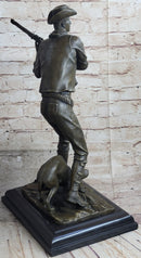 Signed Original Aldo Vitaleh Cowboy W/ Gun and His Dog Bronze Sculpture Statue