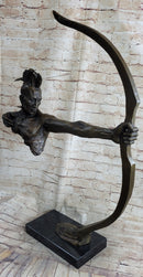 Native American Indian Mohawk Archer Bronze Bust Sculpture Statue Mario Nick 29" x 23"