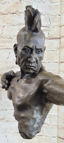 Native American Indian Mohawk Archer Bronze Bust Sculpture Statue Mario Nick 29" x 23"