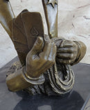 Doc Holiday Playing Cards Gambling Wild West OK Corral Bronze Statue Sculpture Figure
