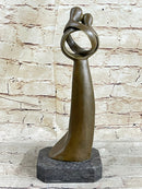 Signed Original Rare Milo Abstract Modern Art Kissing Couple Bronze Sculpture