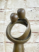 Signed Original Rare Milo Abstract Modern Art Kissing Couple Bronze Sculpture