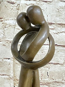 Signed Original Rare Milo Abstract Modern Art Kissing Couple Bronze Sculpture
