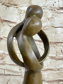 Signed Original Rare Milo Abstract Modern Art Kissing Couple Bronze Sculpture