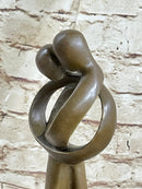 Signed Original Rare Milo Abstract Modern Art Kissing Couple Bronze Sculpture