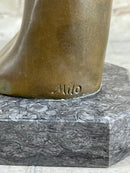 Signed Original Rare Milo Abstract Modern Art Kissing Couple Bronze Sculpture
