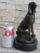 Signed Cain Bloodhound Bronze Marble Sculpture Pet Dog Figure Man`s Best Friend