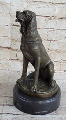 Signed Cain Bloodhound Bronze Marble Sculpture Pet Dog Figure Man`s Best Friend