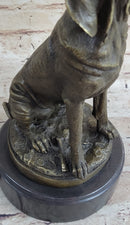 Signed Cain Bloodhound Bronze Marble Sculpture Pet Dog Figure Man`s Best Friend