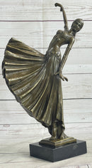 HAND MADE BRONZE SCULPTURE AFTER CHIPARUS CHORUS DANCER SIGNED FIGURINE FIGURE