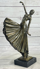 HAND MADE BRONZE SCULPTURE AFTER CHIPARUS CHORUS DANCER SIGNED FIGURINE FIGURE