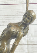 HAND MADE BRONZE SCULPTURE AFTER CHIPARUS CHORUS DANCER SIGNED FIGURINE FIGURE