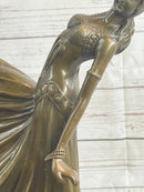 HAND MADE BRONZE SCULPTURE AFTER CHIPARUS CHORUS DANCER SIGNED FIGURINE FIGURE