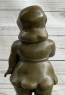 Fernando Botero Chubby Young Woman in Skirt Modern Art Sculpture Statue Figure on Marble Base