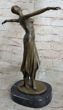 Bronze Sculpture D.H. Chiparus Dancer Standing On Her Toes Bronze Sculpture Deco