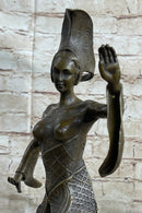 Signed Bronze Sculpture Art Deco Dimitri Chiparus Footsteps Figurine 38 CM Gift