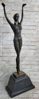 FRENCH STARFISH DANCER BY CHIPARUS BRONZE SCULPTURE HOT CAST MARBLE BASE FIGURE