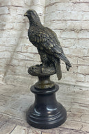 Original Milo Hawk American Eagle Bronze Marble Base Sculpture Bird Figurine Art