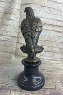 Original Milo Hawk American Eagle Bronze Marble Base Sculpture Bird Figurine Art