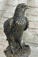 Original Milo Hawk American Eagle Bronze Marble Base Sculpture Bird Figurine Art